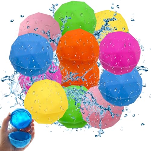 Wasserbomben Wiederverwendbar Funmo 12 Stück Wiederverwendbare Wasserbomben Wasserbombena Selbstschließend Strandspielzeug Wasserspielzeug Für Kinder Und Erwachsene Für Outdoor Und Wasserparks von Funmo