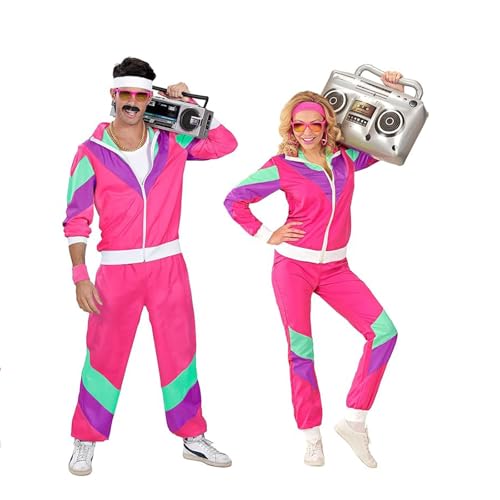 Funnity 80er 90er Jahre Outfit Herren Damen, 80er Jahre Trainingsanzug Fasching, 80er Jahre Outfit, Jogginganzug Karneval, Faschings Retro Trainingsanzug (L) von Funnity