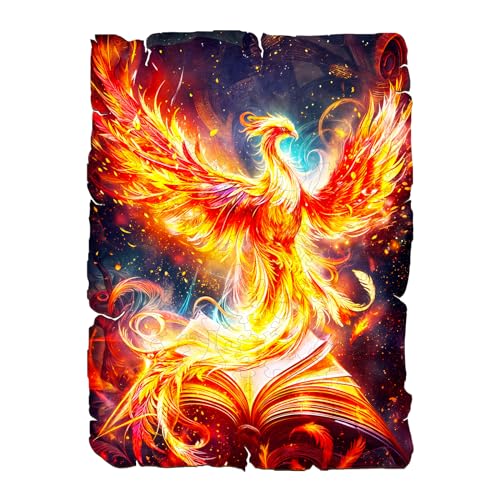 Funnli Holzpuzzles für Erwachsene und Kinder,Einzigartige Tierförmige Holz-Puzzle (Phoenix Legenden), Puzzle aus Tierteilen von Funnli