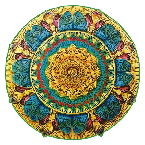 Funnli Holzpuzzles für Erwachsene und Kinder,Einzigartige Tierförmige Holz-Puzzle (Vintage-Mandala), Puzzle aus Tierteilen von Funnli