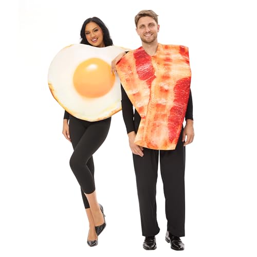 Funnlot Partnerkostüme Erwachsene,Partner Kostüm Halloween Erwachsene Bacon und Ei Kostüme Faschingskostüme Paare für Karneval Fasching Cosplay von Funnlot