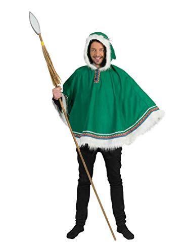 ESPA Eskimo-Kostüm für Herren Eskimo-Poncho Faschingskostüm grün-weiss von Funny Fashion