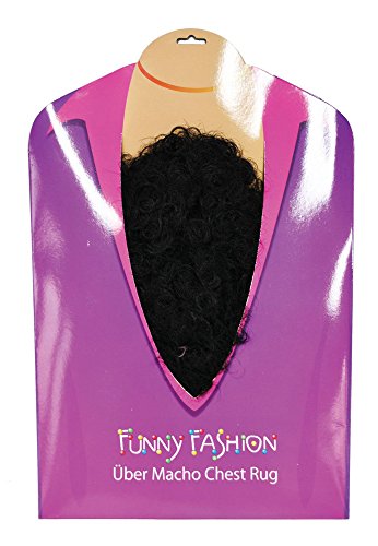 Funny Fashion Brusthaartoupet zum Kleben - Schwarz - Witziges Accessoire zum Kostüm als Macho Proll Casanova Rockstar Junggesellenabschied Mottoparty Männerballett von Funny Fashion