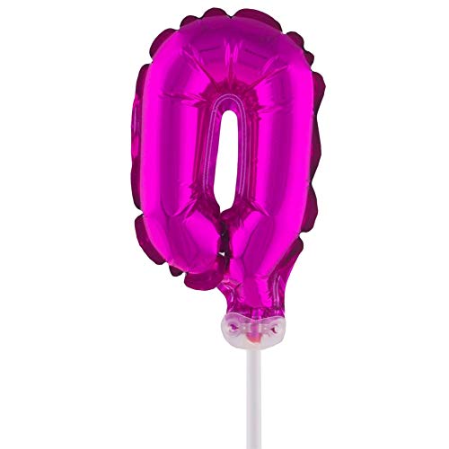 Funny Fashion Folienballon mit Stab 25 cm - Zahl 0 rosa von Funny Fashion