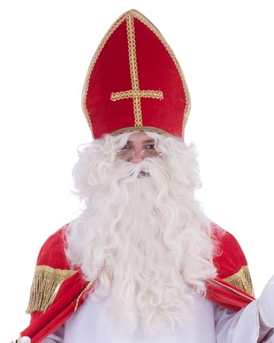 Funny Fashion Sankt Nikolaus Perücke und Bart - Weiß | Set zum Weihnachtsmann Kostüm Funny Fashion Sankt Nikolaus Perücke und Bart - Weiß | Set zum Weihnachtsmann Kostüm von Funny Fashion