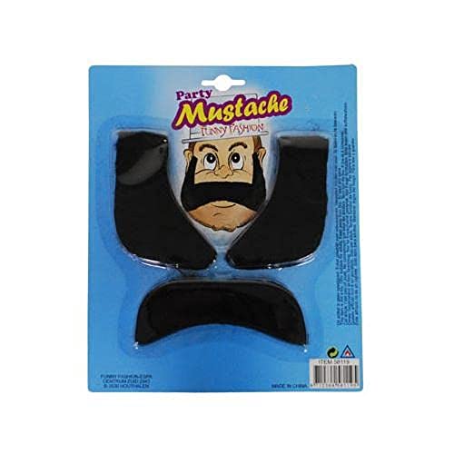 Funny Fashion e58119 Moustache Set 3 Stück Mützen, Masken und Partyzubehör von Funny Fashion