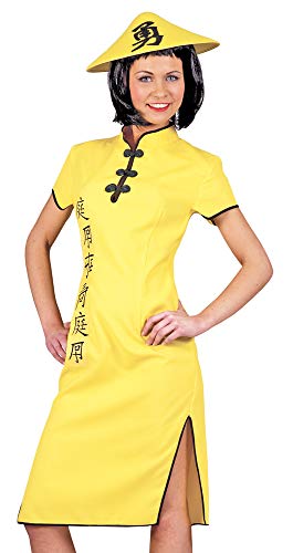 Chinesin China Kostüm Kleid für Damen Japanerin S 36 38 Asia Gelb lang Japan von Funny Fashion