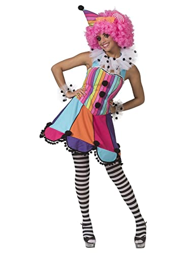 Generique - Clownsdame-Kostüm Clown-Kostüm für Damen bunt - M/L von Funny Fashion