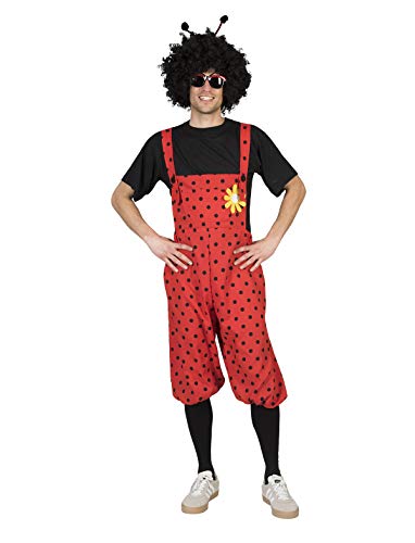 Generique - Marienkäfer Latzhose mit Blume für Erwachsene - Rot von Funny Fashion