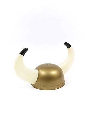 Helm Wikinger mit großen Hörnern, Wikingerhelm, gold von Funny Fashion