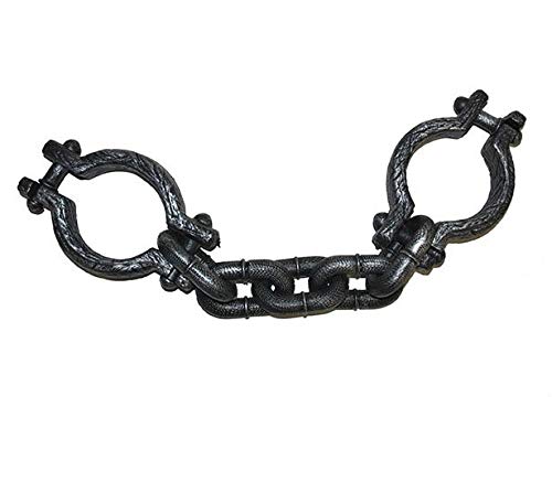 Kostüm Accessoires Zubehör, Riesen Mittelalter Kerker Handschellen, Jumbo Handcuffs , perfekt für Halloween Karneval und Fasching , Silber von Funny Fashion