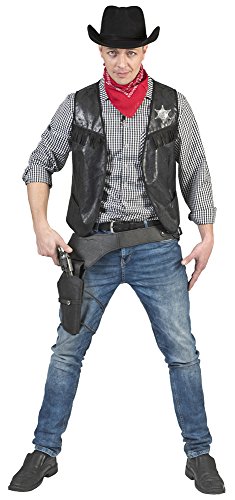 Kostüm Cowboyweste Ryder Herren Größe 48/50 / Cowboykostüm Wilder Westen Herrenkostüm Schwarz Karneval Fasching Pierro's von Funny Fashion