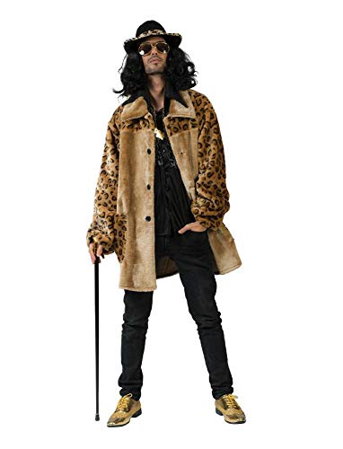 Kostüm Hippiemantel Floyd Größe 56/58 Herren Mantel Hippie Leopardenmuster 70er Jahre Motto Party Tiere Leopard Karneval Fasching Pierro's von Funny Fashion