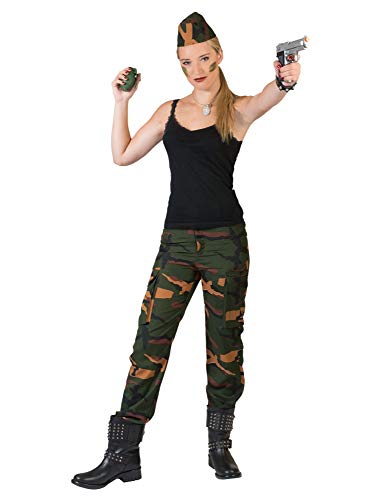 Kostüm Hose Military Damen Größe 44/46 Hose Soldatin Militär Camouflage Tarnfarben Karneval Fasching Pierro's von Funny Fashion