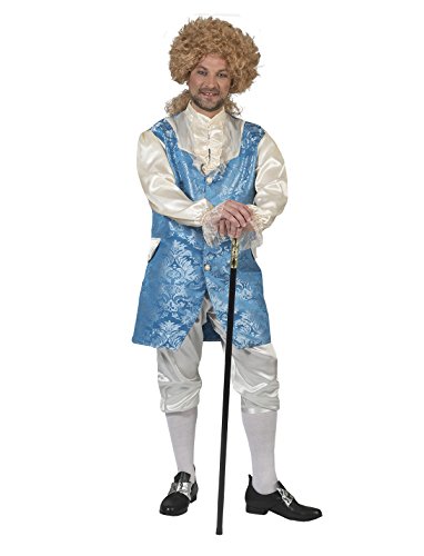 Kostüm Monsieur Franco Herren Barock Rokoko Graf Größe 52/54 Renaissance blau weiß Adel Karneval Fasching Pierro's von Funny Fashion