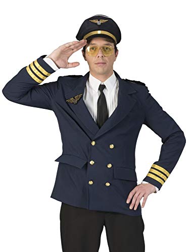 Kostüm Pilot Dustin Größe 48/50 Mann Männerkostüm Pilotenkostüm Jacke Kapitän Blazer Berufe Luftfahrt Karneval Fasching Pierros von Funny Fashion