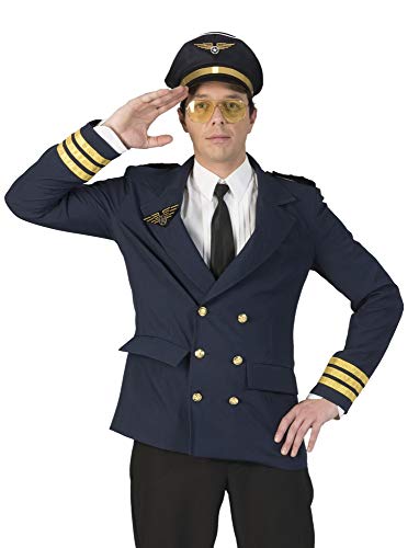 Kostüm Pilot Dustin Größe 56/58 Mann Männerkostüm Pilotenkostüm Jacke Kapitän Blazer Berufe Luftfahrt Karneval Fasching Pierros von Funny Fashion
