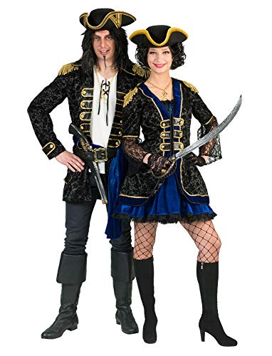 Kostüm Pirat Allesio Größe 48/50 / Piratenkostüm Herren Blau Schwarz Gold Seeräuber Karneval Fasching Pierro's von Funny Fashion