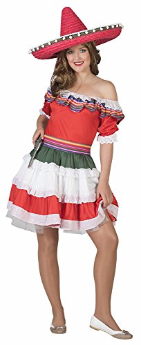 Mexikanerin Kostüm "Senorita Bonita" für Damen | Kleid - Mexikanischer Stil Mottoparty Karneval Fasching Länderfasching Langes Kleid Woman Dress Fastnacht von Funny Fashion