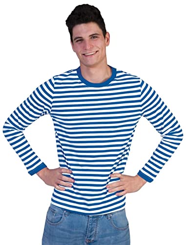 Ringelshirt Basic blau-weiß S von Funny Fashion