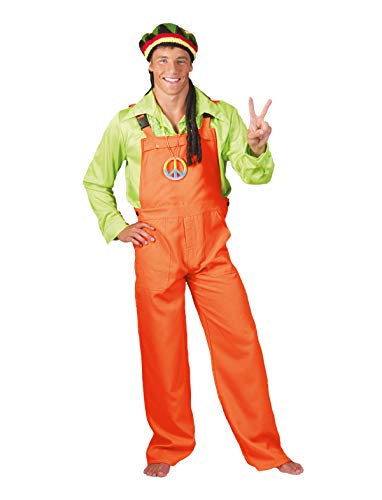 Vegaoo Neon-Latzhose Kostüm für Erwachsene orange - Neon von Funny Fashion