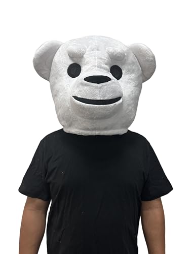 Eisbär Kostüm Bär Maskottchen Kostüm Tier Maske Kopf Erwachsene Halloween Kleid Weiß von Funny Funny