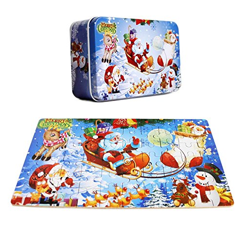 FunnyGoo 60pieces Colorful Wooden Santa Jigsaw Puzzle Merry Christmas Xmas Santa in a box great gift for kids FunnyGoo 60pieces Colorful Wooden Santa Jigsaw Puzzle Merry Christmas Xmas Santa in a box great gift for kids von FunnyGoo