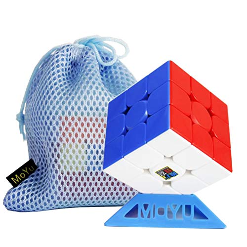 Oostifun FunnyGoo MoYu MFJS Mofang Jiaoshi Würfel Klassenzimmer Meilong 3 M 3x3 Magic Puzzle Cube MeiLong 3M 3-lagiger Würfel Aufkleberlos, mit MoYu-Logo-Tasche und Ständer von Oostifun