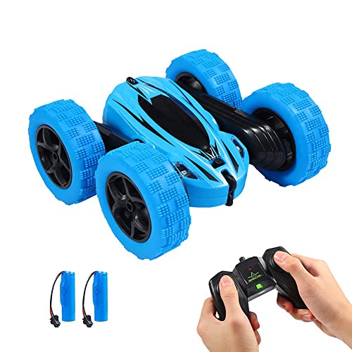 FunsLane RC Stunt Auto mit Fernbedienung, 2,4 GHz RC Racing Trucks Offroad, 4WD Doppelseitige 360° Spins & Flips RC Crawler Outdoor Spielzeug für Kinder, Blau FunsLane RC Stunt Auto mit Fernbedienung, 2,4 GHz RC Racing Trucks Offroad, 4WD Doppelseitige 360° Spins & Flips RC Crawler Outdoor Spielzeug für Kinder, Blau von FunsLane