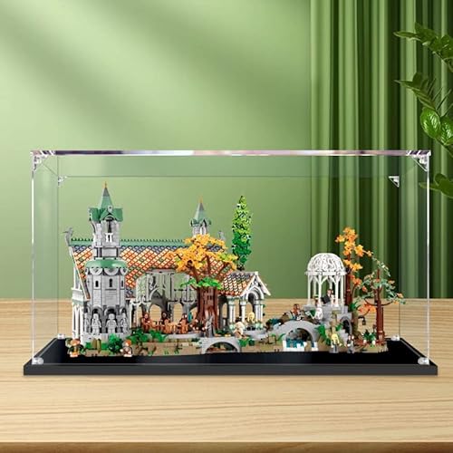 Funshake Acryl Vitrine Kompatibel Mit Lego 10316 Icons Der Herr der Ringe: Bruchtal, Schaukasten Showcase Staubdichte Display Case für Lego 10316 - Nicht Enthalten Modellbausatz (Transparent) von Funshake