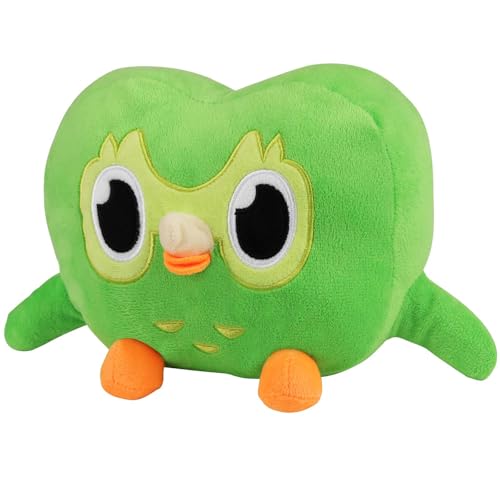 Funtery Grüne Eule Plüschtier, 27 X 20 cm Duolingo Plush Eule Plüschtier Duo plüschtier Süßes Cartoon Grüne Eulen Kuscheltier Eulen Sofakissen für Heimdekoration Kinder Geburtstagsgeschenk von Funtery