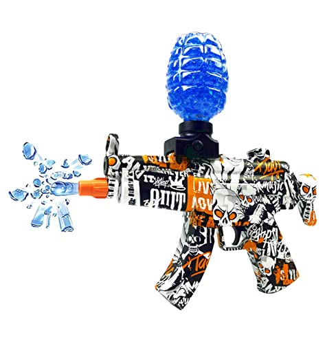 2023 Neueste Gel Ball Blaster Pistole, Automatische Elektrische Splatter Ball Gun mit Schutzbrille und 30000 Munition 7-8 mm für Kinder und Erwachsene, Spielzeugpistole -orange von Funthy