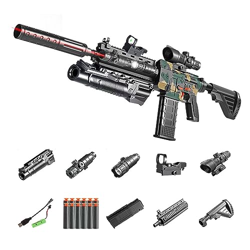 M416 Spielzeuggewehrpistole, Elektrische Kugelpistole Eva Soft Bullet Sniper Toy Foam Blasters Shell Ejecting Soft Bullets Shooting Games Für Kinder Erwachsene 35 Zoll-Grau von Funthy