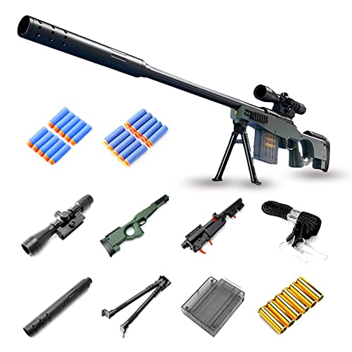 Schaumstoff Soft Bullet Shot Gun | Toy Foam Blaster mit Shell Ejection | Hoher Kapazität Spielzeug Waffen mit Saugpfeil und Kartusche | Geschenk für Kinder, Jugendliche, Teenager-AWM von Funthy