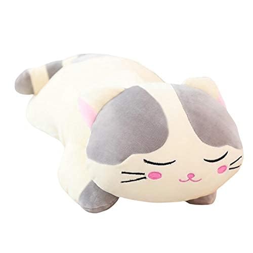 Tierkissen für Kinder Kawaii Katzen Flauschiges Kuscheltier Seitenschläferkissen, Weich Stofftiere Plüschkissen Plüschtier Spielzeug Geschenke Kinderzimmer Dekoration 65CM （25,6 in） (Braun 40CM) von Funthy