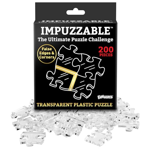 Funwares ImPuzzable Wahnsinnig unmöglich Puzzle: klares Acryl-Puzzle für Erwachsene, jedes Stück einzigartig, falsche Kanten, falsche Ecken, härteste Puzzle für Erwachsene, weißer Elefant Geschenk! von Funwares