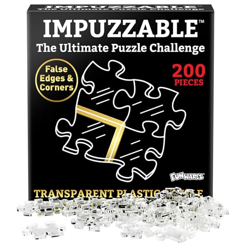 Funwares ImPuzzable Wahnsinnig unmöglich Puzzle: klares Acryl-Puzzle für Erwachsene, jedes Stück einzigartig, falsche Kanten, falsche Ecken, härteste Puzzle für Erwachsene, weißer Elefant Geschenk! von Funwares