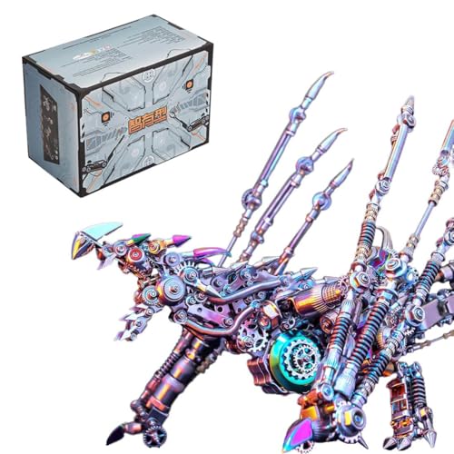 Funwetrike 3D Metall Puzzles für Erwachsene, 3D Intelligente Drachen Puzzles Metall Zusammengebautes Tier Modell Kits, DIY STEM Geburtstag Weihnachten Geschenke (1390+PCS) von Funwetrike