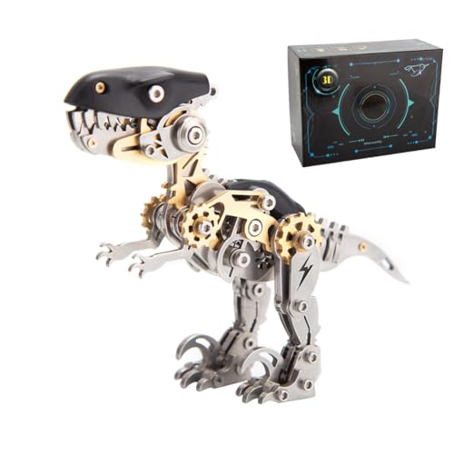 Funwetrike 3D Puzzle Metall Velociraptor, Dinosaurier Bastelmodellbausätze für Erwachsene, Heimdekoration, Sammlung,160 Teile von Funwetrike