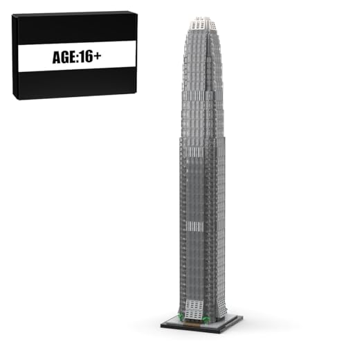 Funwetrike Klemmbausteine Modell, Maßstab 1/800: HongKong International Finance Centre Bausteine Bausatz, Berühmte Architektur-Modell Klemmbausteine Set, Geschenk für Erwachsene (2044PCS) von Funwetrike