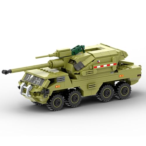 Funwetrike Militär Panzerfahrzeug Bausteine, M2 Selbstfahrende Artillerie MOC Modellbausatz, Militärfahrzeug Konstruktionsspielzeug für Erwachsene (425PCS) von Funwetrike