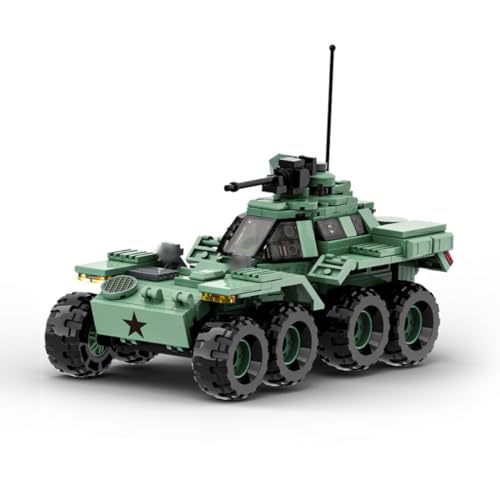 Funwetrike Militär Panzerfahrzeug Bausteine, XM800 Hochmobiles gepanzertes Aufklärungsfahrzeug MOC Modellbausatz, Militärfahrzeug Konstruktionsspielzeug für Erwachsene (339PCS) von Funwetrike