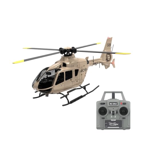 Funwetrike RC Hubschrauber, C123 EC135 Hubschrauber im Maßstab 1/36, 2.4G 6CH Einrotor Gyroskop Flugzeugmodell, RC Helicopter Spielzeug Geschenke für Erwachsene (RTF Version/Champagner Gold) von Funwetrike