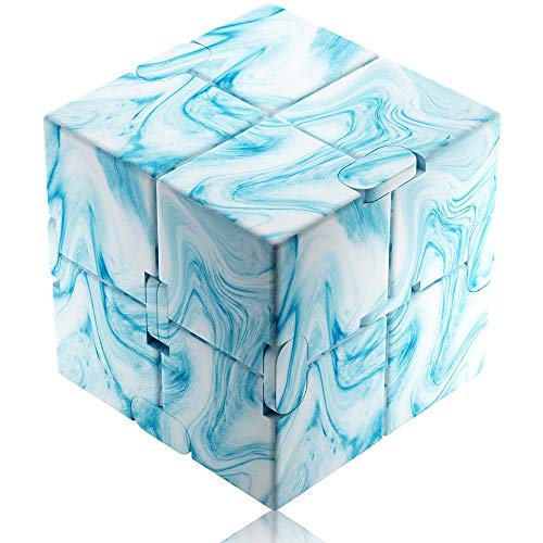 Funxim Infinity Cube, Blaue Textur Unendlicher Würfel Spielzeug, Magic Unendlicher Flip Würfel Dekompression Spielzeug, Tötungs Zeit Zappeln Spielwaren Stressabbau Würfel von Funxim