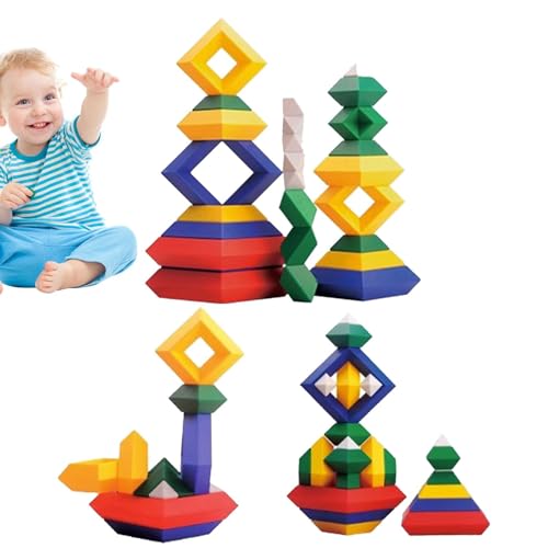 Furtryvl Baustein-Sets,-Bausteine ​​,Lernen und Lehren des Stapelns von Blöcken | -Must-Haves im Vorschulklassenzimmer, Reisespielzeug, Lernspielzeug, Entwicklung der Feinmotorik für von Furtryvl