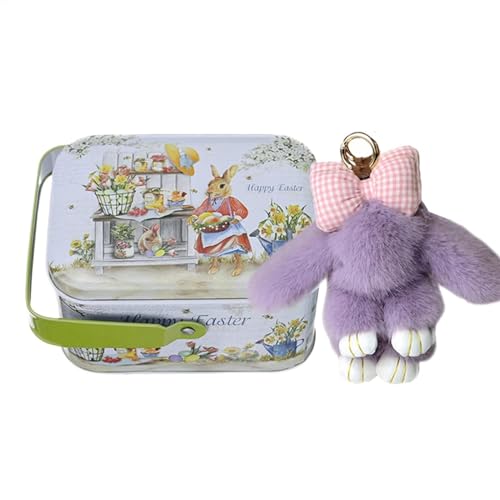 Furtryvl Cute Bunny Plüsch, Cartoon Bunny Plushie Schlüsselanhänger Charm Rucksack Anhänger - Bunte Bunny Stofftier, Plüsch Schlüssel Zubehör für Kinder, voilett, Refer to description von Furtryvl