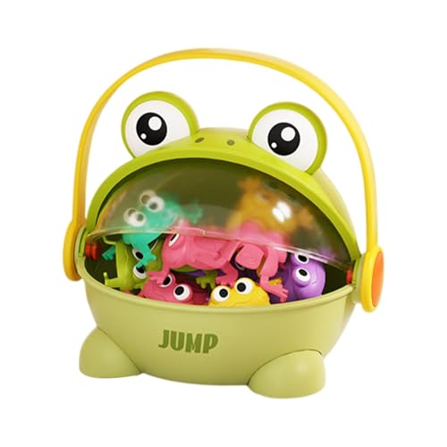 Furtryvl Lustiges Hüpfendes Frosch Spielzeug | Lustiges Springpadspielzeug für Mädchen - Goody Bag Füllstoffe Kid Puzzle Spielzeug Mit Aufbewahrungseimer für Mädchen Kinder Kind von Furtryvl