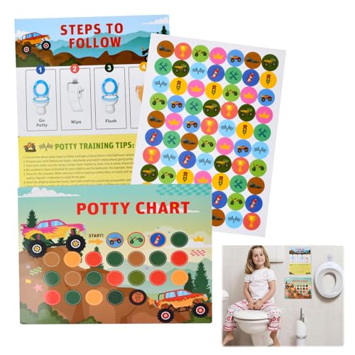 Potty Training Chart, 10 Stück Belohnungstafel Töpfchen Kinder, Belohnungstafel Set für Kinder, Töpfchentraining-Diagramm mit Aufkleber, Belohnungstabellen für das Verhalten von Kindern (Dinosaurier) von Futuhada