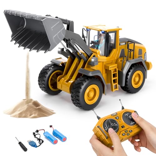 9-Kanal 2.4GHz RC Planierraupe mit LEGIERTER Schaufel - 360° Drehung, Legierungsschaufel, Realistische Soundeffekte, USB-Aufladung + 2 Akkus, Baufahrzeug Spielzeug für Kinder 3-12,Geschenk zum Schulan 9-Kanal 2.4GHz RC Planierraupe mit LEGIERTER Schaufel - 360° Drehung, Legierungsschaufel, Realistische Soundeffekte, USB-Aufladung + 2 Akkus, Baufahrzeug Spielzeug für Kinder 3-12,Geschenk zum Schulan von Fuutilake