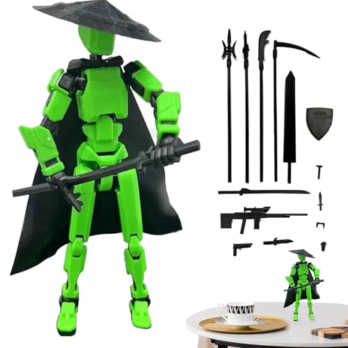 3D Printed Heroes Action Figure,Actionfigur-Roboterspielzeug, Actionfigur Mit Beweglichen Gelenken, 3 Actionfigur Halter, Mehrgelenkiger Beweglicher Roboter, Easy 13 Body Mechanical Doll with Weapons von Fuuxtci